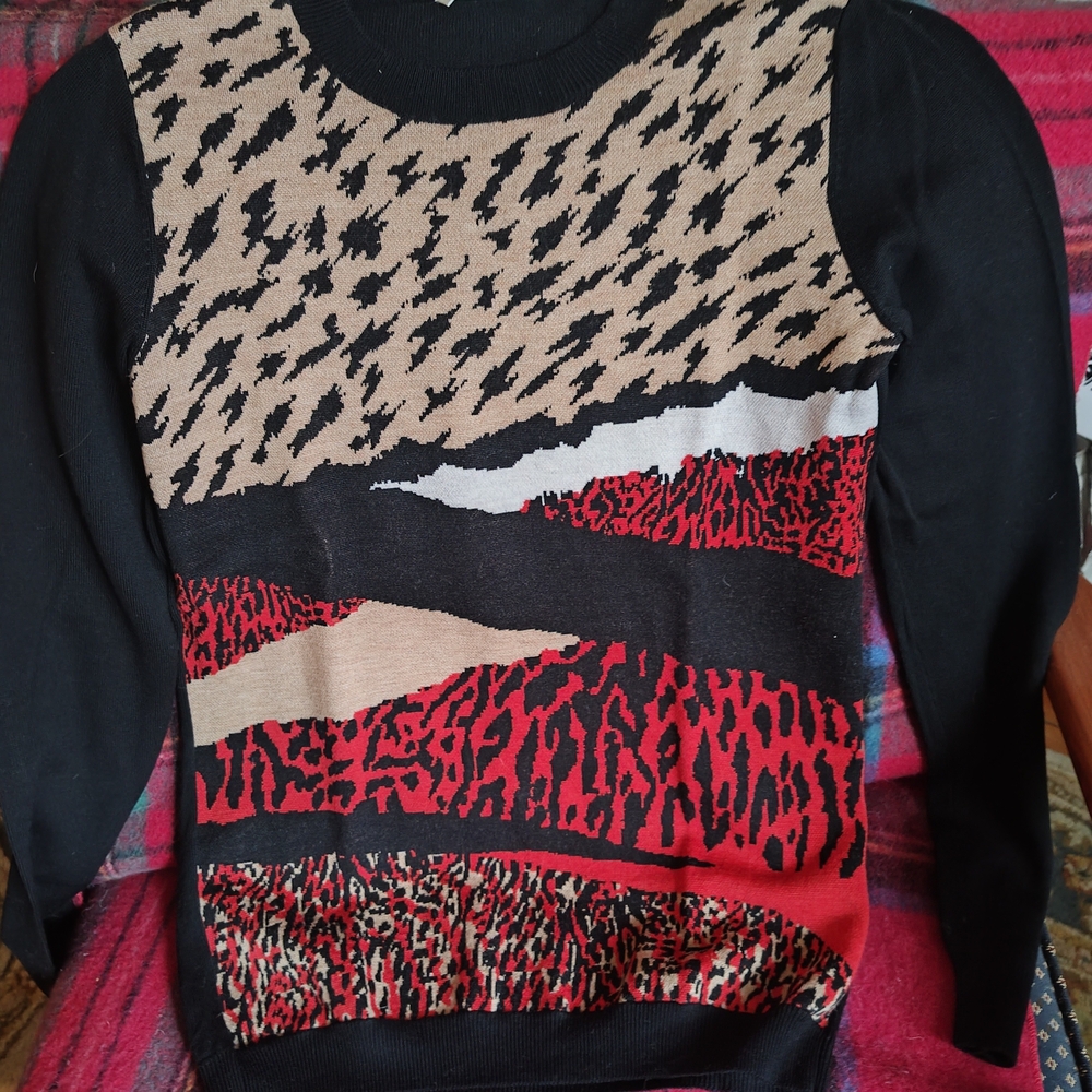 Sonia Rykiel Animal Print Rare Sweater